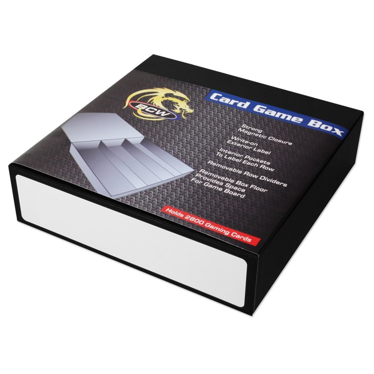 BCW Card Game Box - 3 Row - Black & White