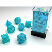 Chessex - Cirrus Aqua w/silver Classic Polyhedral