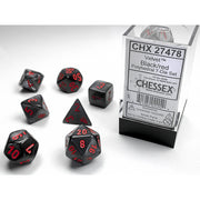 Chessex - Velvet Black w/red Classic Polyhedral