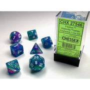 Chessex – Festive Waterlily w/white Signature Polyhedral