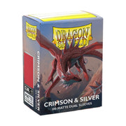 DS Sleeves (100) Matte Dual – Crimson & Silver