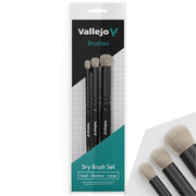 Vallejo – Brush Set – Dry Brush – Dry Brush Set – Natural Hair (S, M & L)