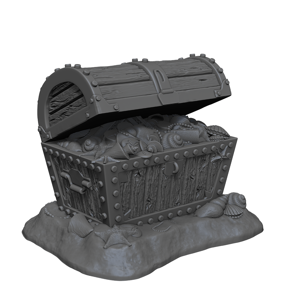 D&D Nolzur’s Marvelous Miniatures: Bronze Dragon Wyrmling & Pile of Sea found Treasure