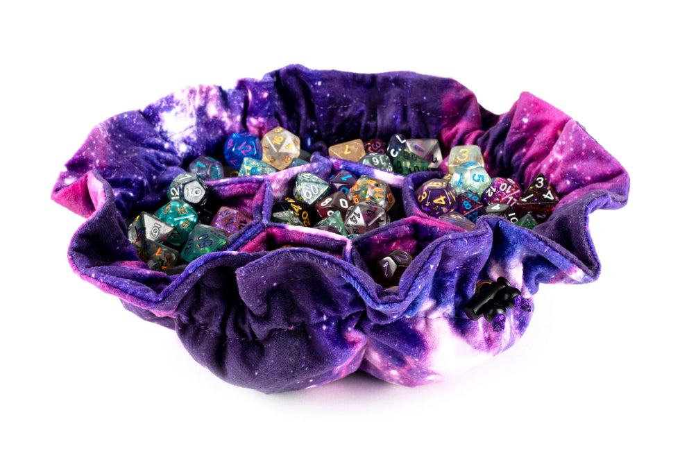 MDG - Velvet Compartment Dice Bag with Pockets- Nebula