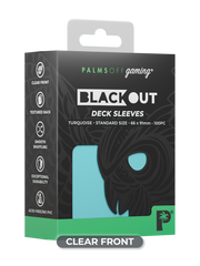 Palms Off Blackout Deck Sleeves (100) Turquoise (Clear Front)