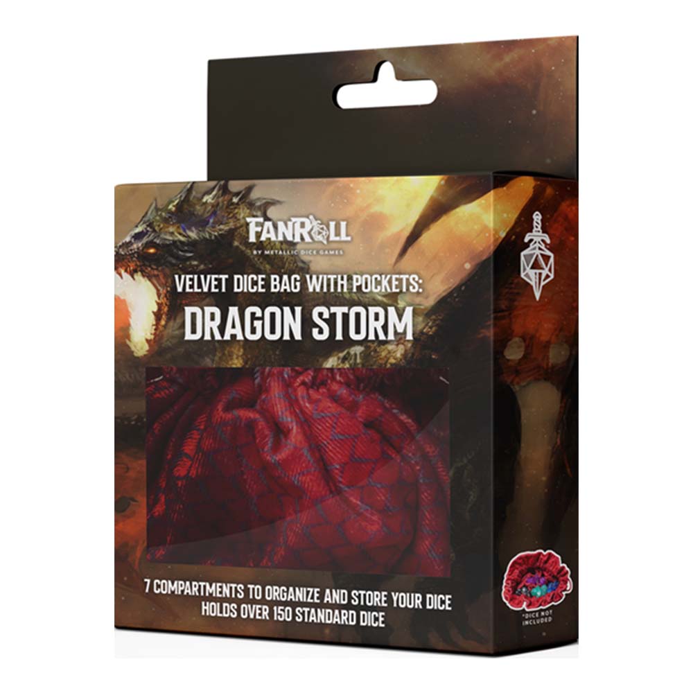 MDG - Dragon Storm Velvet Compartment Dice Bag: Red