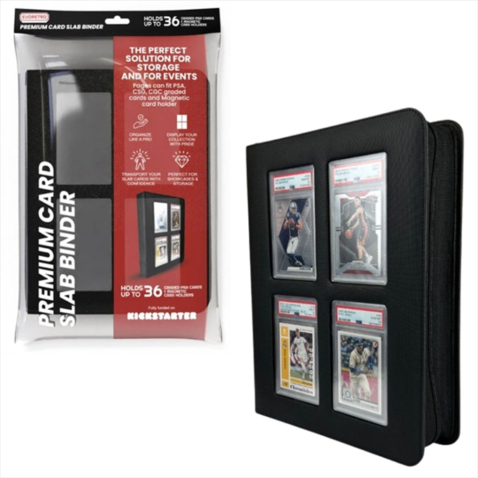 EVORETRO - Premium Card Slab Binder with Window - Black