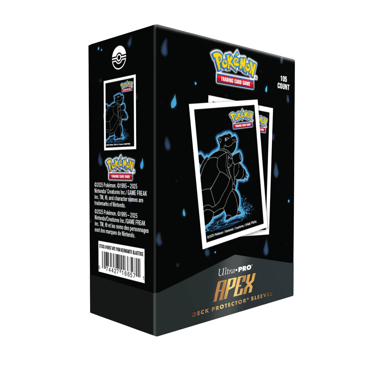 Ultra Pro: Pokémon Neon Kanto Blastoise 105ct Apex Sleeves