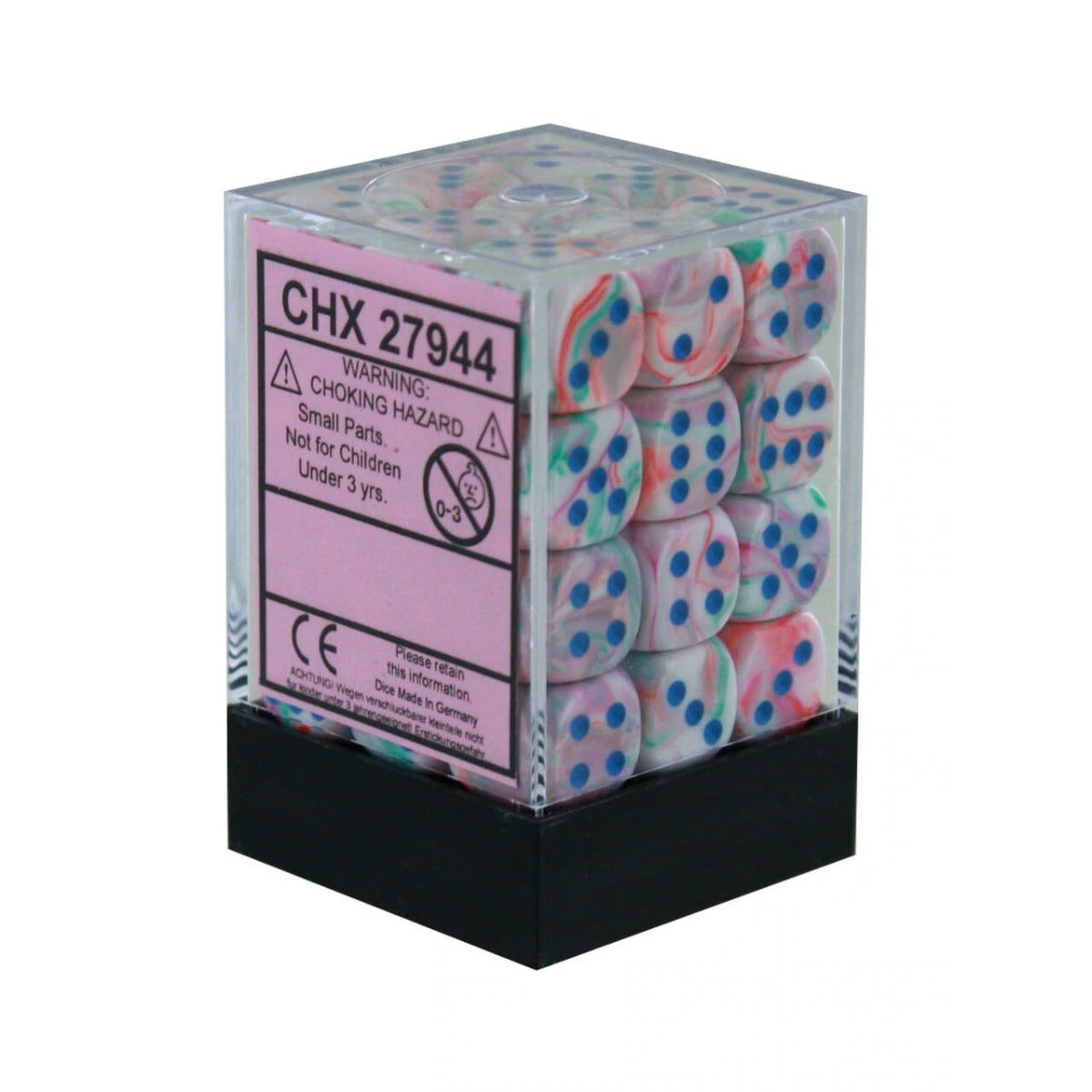 Chessex – Festive 12mm d6 Pop Art /blue Dice Block (36 dice)