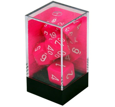 Chessex – Opaque Polyhedral Pink/white 7-Die Set