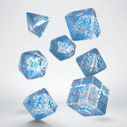 QW - Elvish Translucent & blue Dice Set