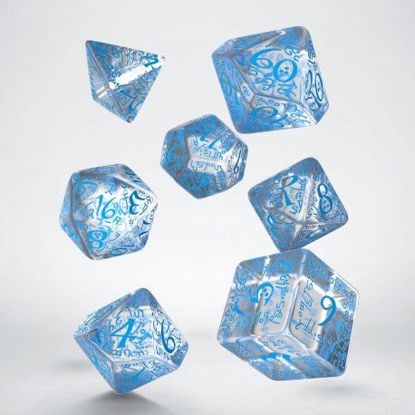 QW - Elvish Translucent & blue Dice Set